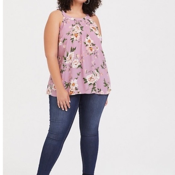 Torrid | Lavender Floral Georgette Tank | Size 2 - Picture 2 of 11